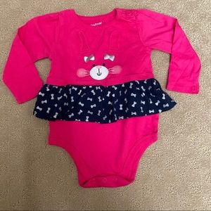 Garanimals Pink Easter Bunny Bow Onesie Dress 18mo
